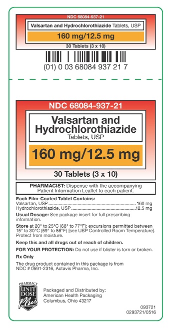 160 mg/12.5 mg Valsartan/HCTZ Tablets Carton