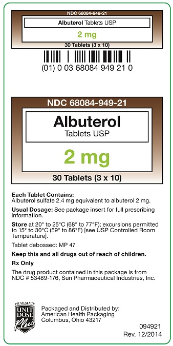 Albuterol Tablets USP 2 mg Label