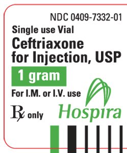 Ceftriaxone for Injection 1 gram Label