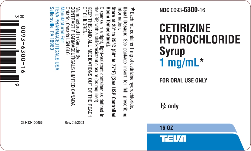  Cetirizine Hydrochloride Syrup 1 mg/mL 16 oz Label