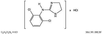 This is an image of the structural formula for clonidine hydrochloride.