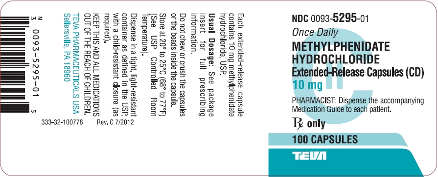 Methylphenidate Hydrochloride Extended-Release Capsules (CD) 10 mg 100s Label