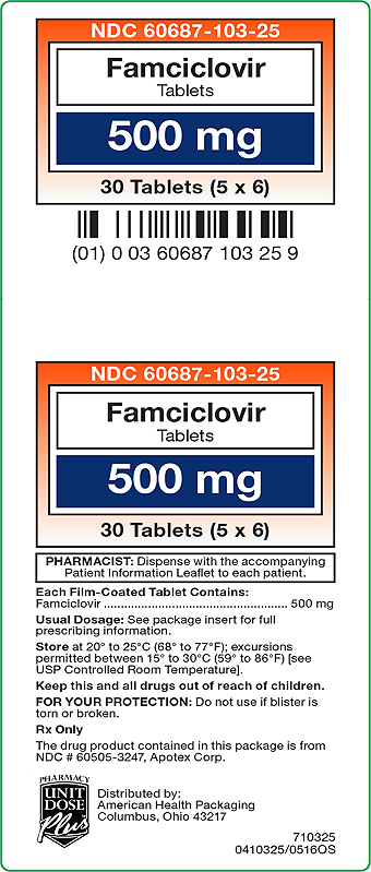 500 mg Famciclovir Tablets Carton