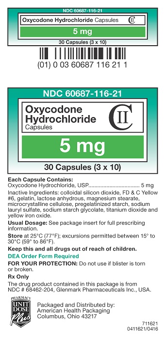 5 mg Oxycodone HCl Capsules Carton