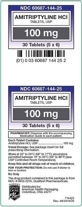 Amitriptyline HCl Tablets, USP 100 mg label