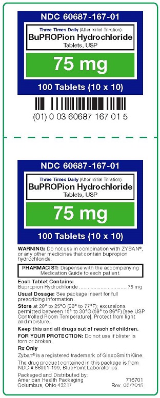 Three Times Daily (After Initial Titration) BuPROPion Hydrochloride Tablets, USP 75 mg label