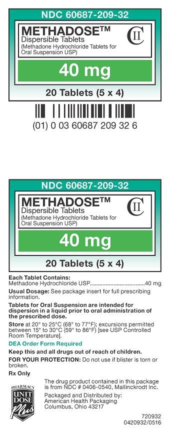 40 mg Methadose Dispersible Tablets Carton