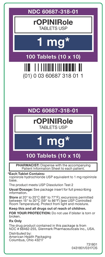 1 mg  rOPINIRole Tablets Carton