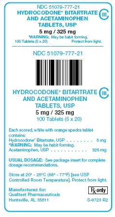 Hydrocodone Bitartrate and Acetaminophen Tablets, USP 5 mg/325 mg