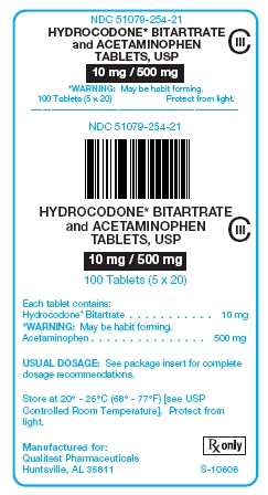 Hydrocodone Bitartrate and APAP Tablets, USP 10 mg/500 mg