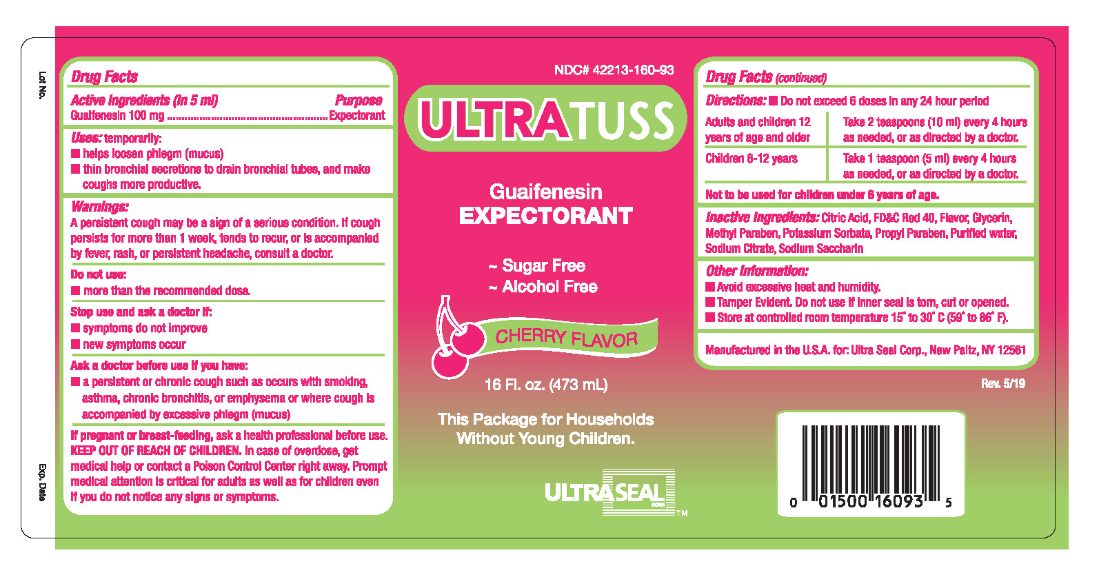 Ultra Tuss 16 oz label