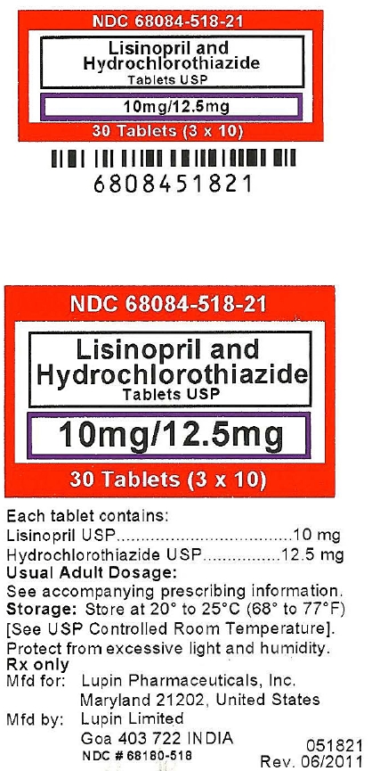 Lisinopril Hrdrochlorothiazide 10_12.5 mg label