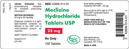 Meclizine Hydrochloride Tablets USP, 25 mg - 100 Count