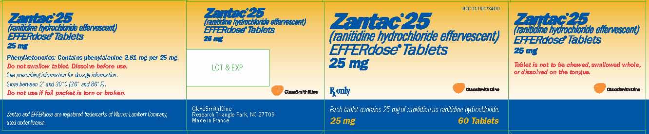 Zantac 25mg  Efferdose Tablets  Carton x 40 Tablets