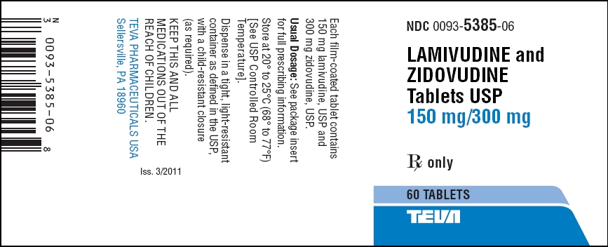 Lamivudine and Zidovudine Tablets USP 150 mg/300 mg 60s Label