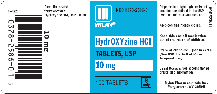 Hydroxyzine Hydrochloride 10 mg in bottles of 100