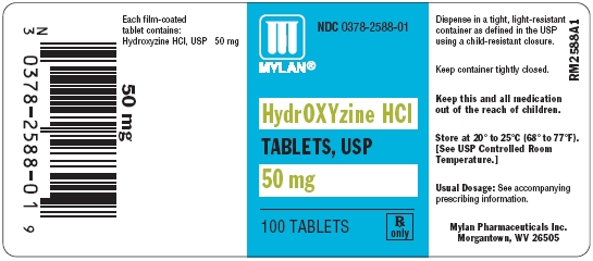 Hydroxyzine Hydrochloride 50 mg in bottles of 100