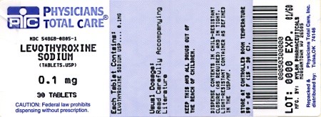image of 100 mcg package label