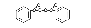Structural formula of benzoyl peroxide