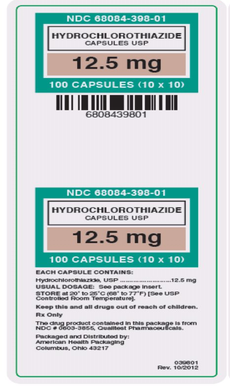Hydrochlorothiazide Capsules USP 12.5 mg 100 Capsules