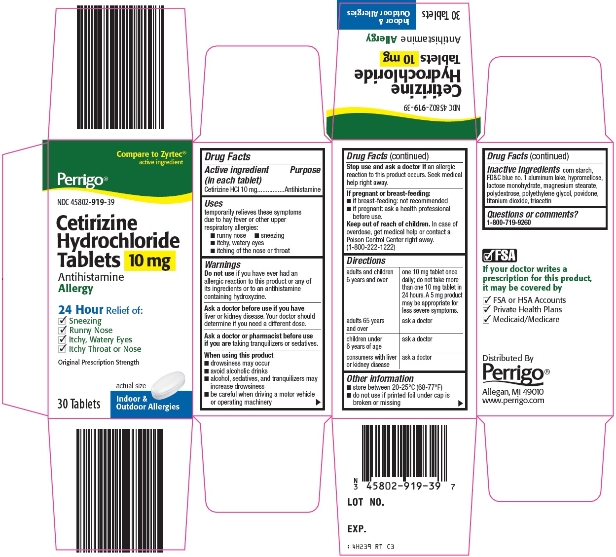 Perrigo Cetirizine Hydrochloride Tablets