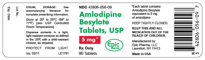 Amlodipine Besylate Tablets USP, 5 mg - 90 Tablets