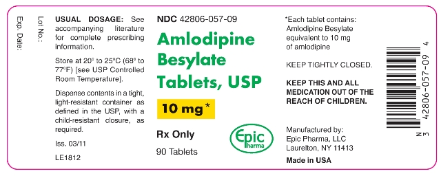 Amlodipine Besylate Tablets USP, 10 mg - 90 Tablets