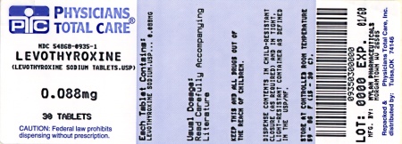 image of 88 mcg package label