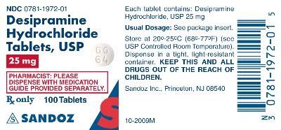 Desipramine Hydrochloride 25 mg Label
