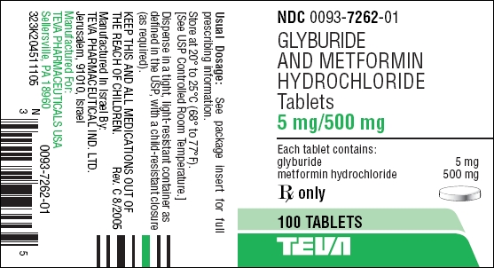 Glyburide and Metformin HCl Tabs 5 mg/500 mg 100s Label