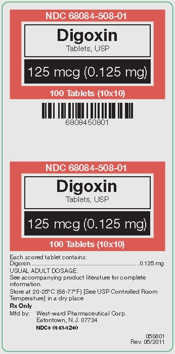 Digoxin 125 mcg (0.125 mg) display panel