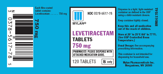 Levetiracetam 750 mg in bottles of 120