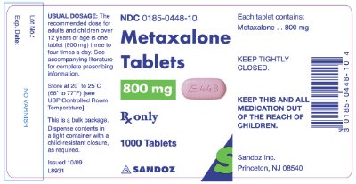 Metaxalone 800 mg x 1000 Tablets - Label