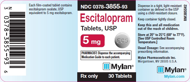 Escitalopram Tablets 5 mg Bottle Labels