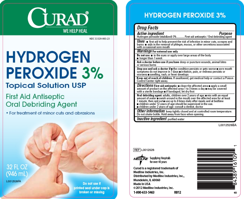 CURAD Hydrogen Peroxide 3% label