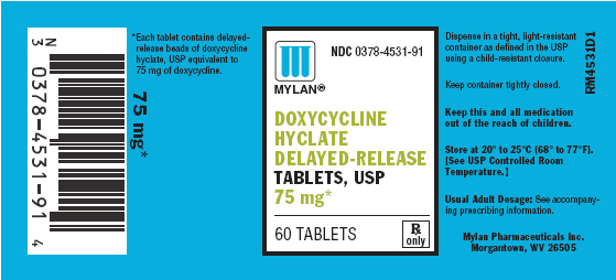 Doxycycline Hyclate DR 75 mg in bottles of 60 tablets