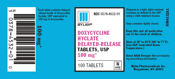 Doxycycline Hyclate DR 100 mg in bottles of 100 tablets