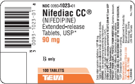 Nifediac CC (Nifedipine) ER Tablets 90 mg 100s Label
