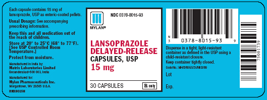Lansoprazole Delayed-Release 15 mg Capsules in bottles of 30