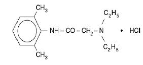 Structural formula for lidocane hydrochloride