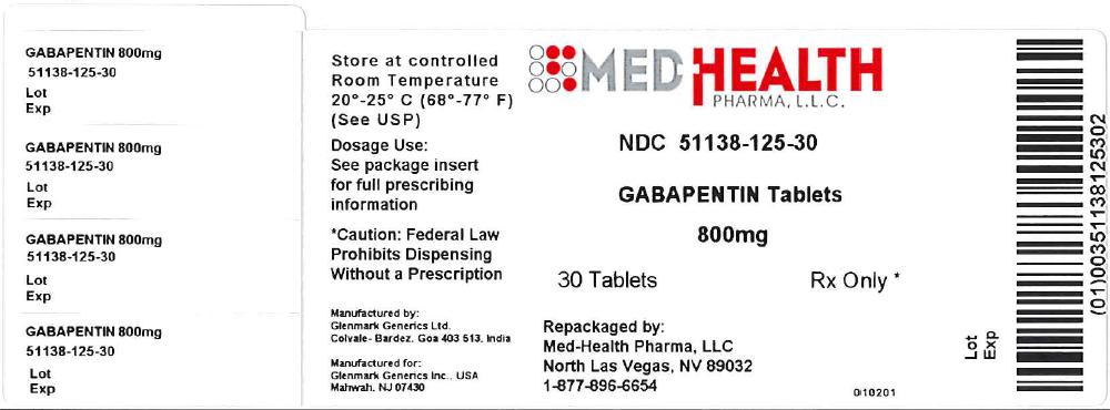 Gabapentin Tablets 800 mg Bottle Label