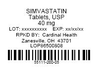 Simvastatin Label