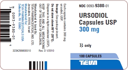 Ursodiol Capsules USP 300mg 100 Label