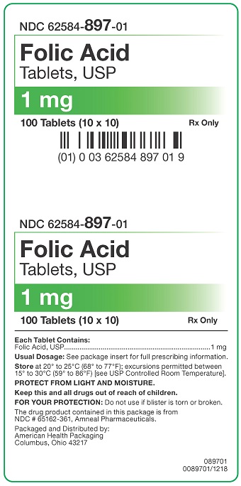 1 mg Folic Acid Tablets Carton