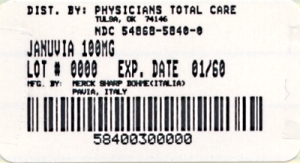 image of 1 package label 100 mg