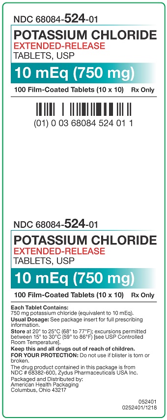 10 mEq (750 mg) Potassium Chloride ER Tablets Carton