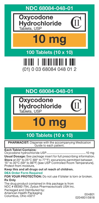 10 mg Oxycodone HCl Tablets Carton