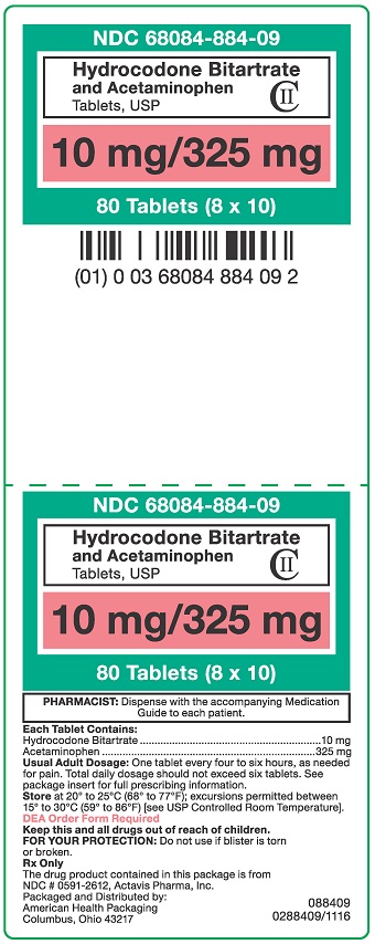 10 mg-325 mg Hydrocodone-APAP Tablets Carton 80 ct