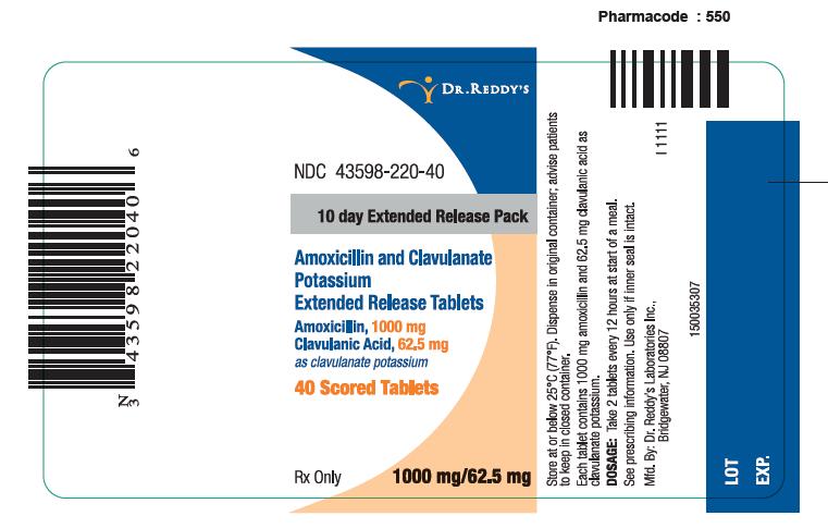 Amoxicillin and Clavulanate Potassium Extended Release Tablets Label
                        Image - 1000mg