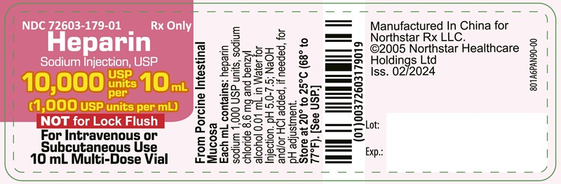 Principal Display Panel – Heparin Sodium Injection, USP 10,000 USP units per 10 mL Vial Label